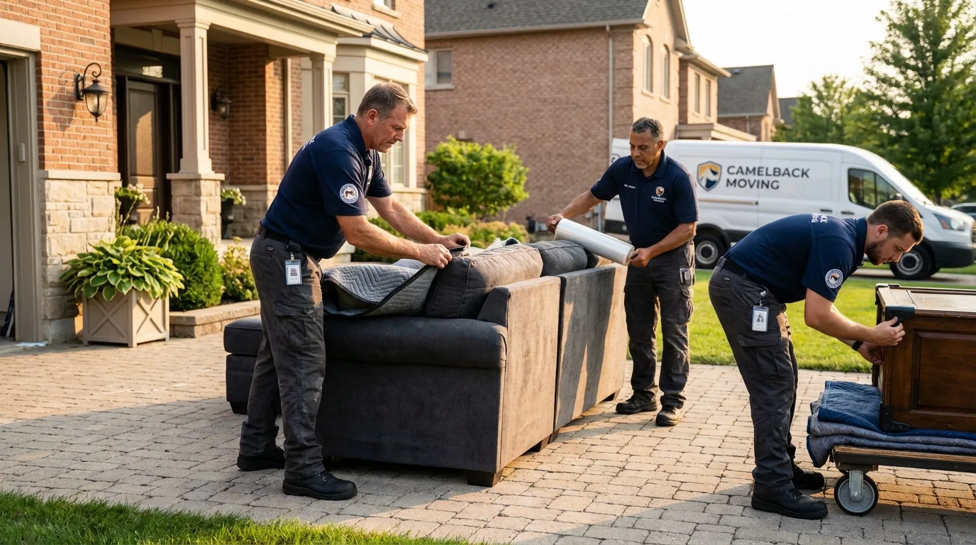 Large estate moving crew wrapping furniture in Benton City, WA