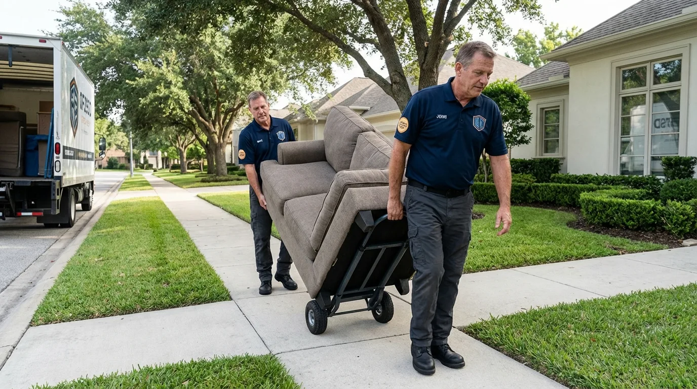 Local residential moving crew loading furniture in Benton City, WA