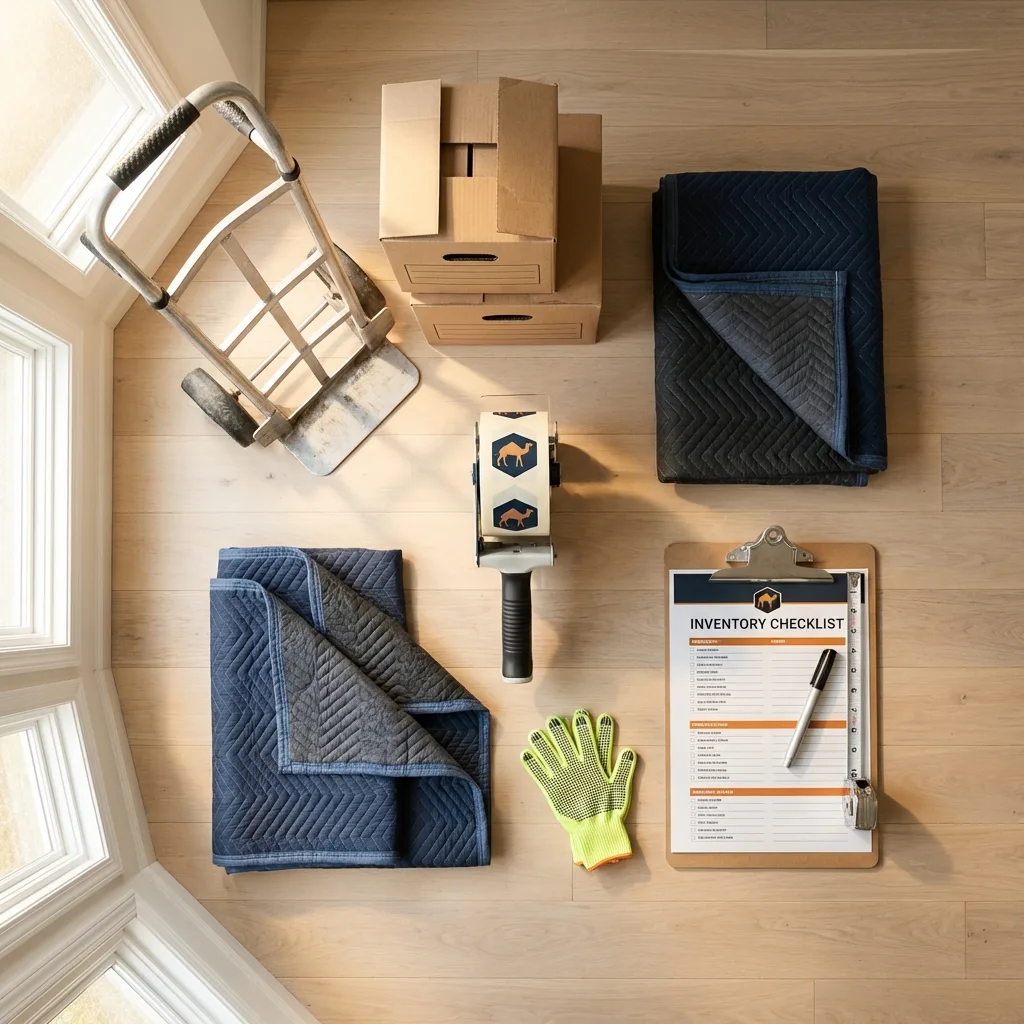 Professional moving supplies and packing materials layout for Benton City residential relocations